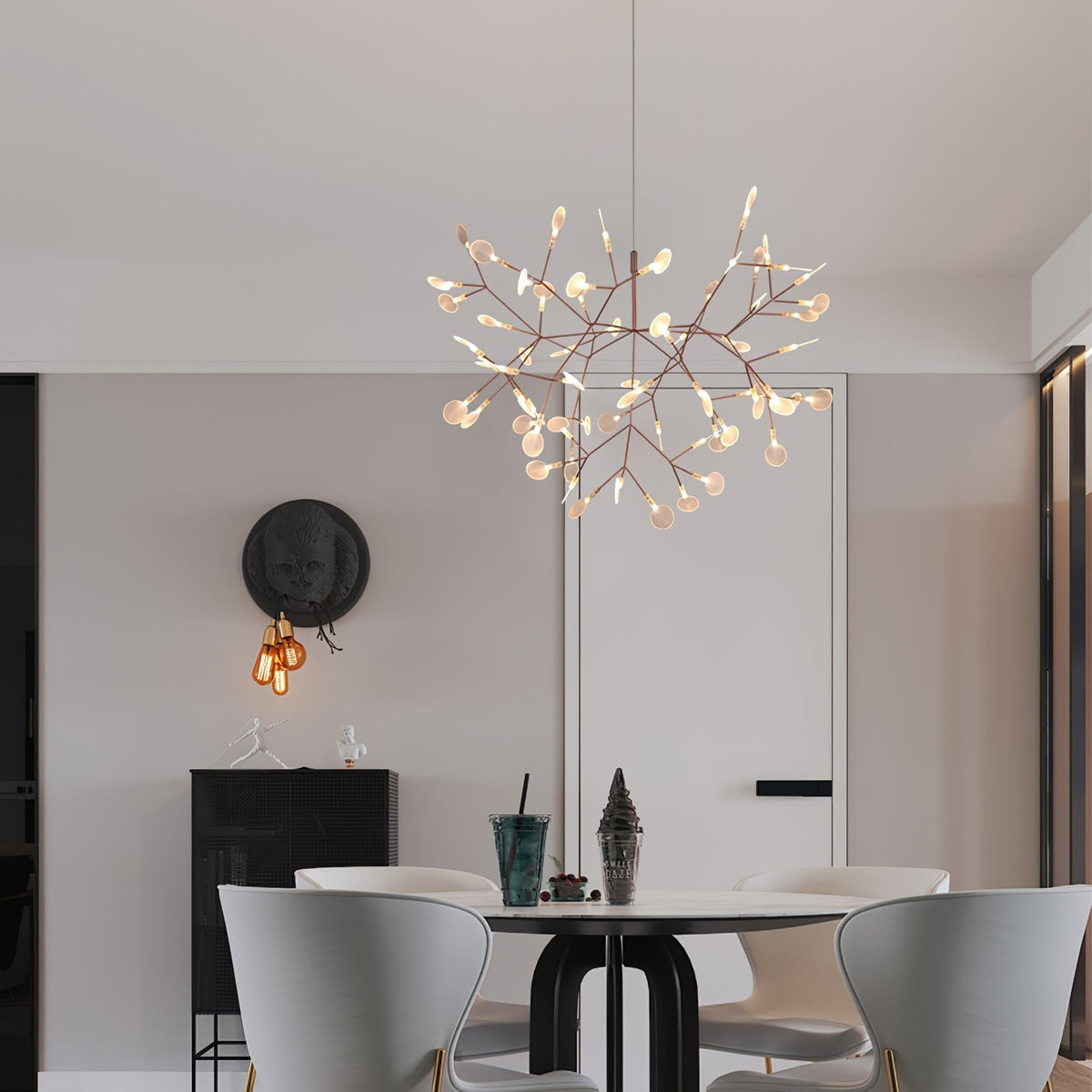 Auroreon Kronleuchter Roségold Firefly LED Ast