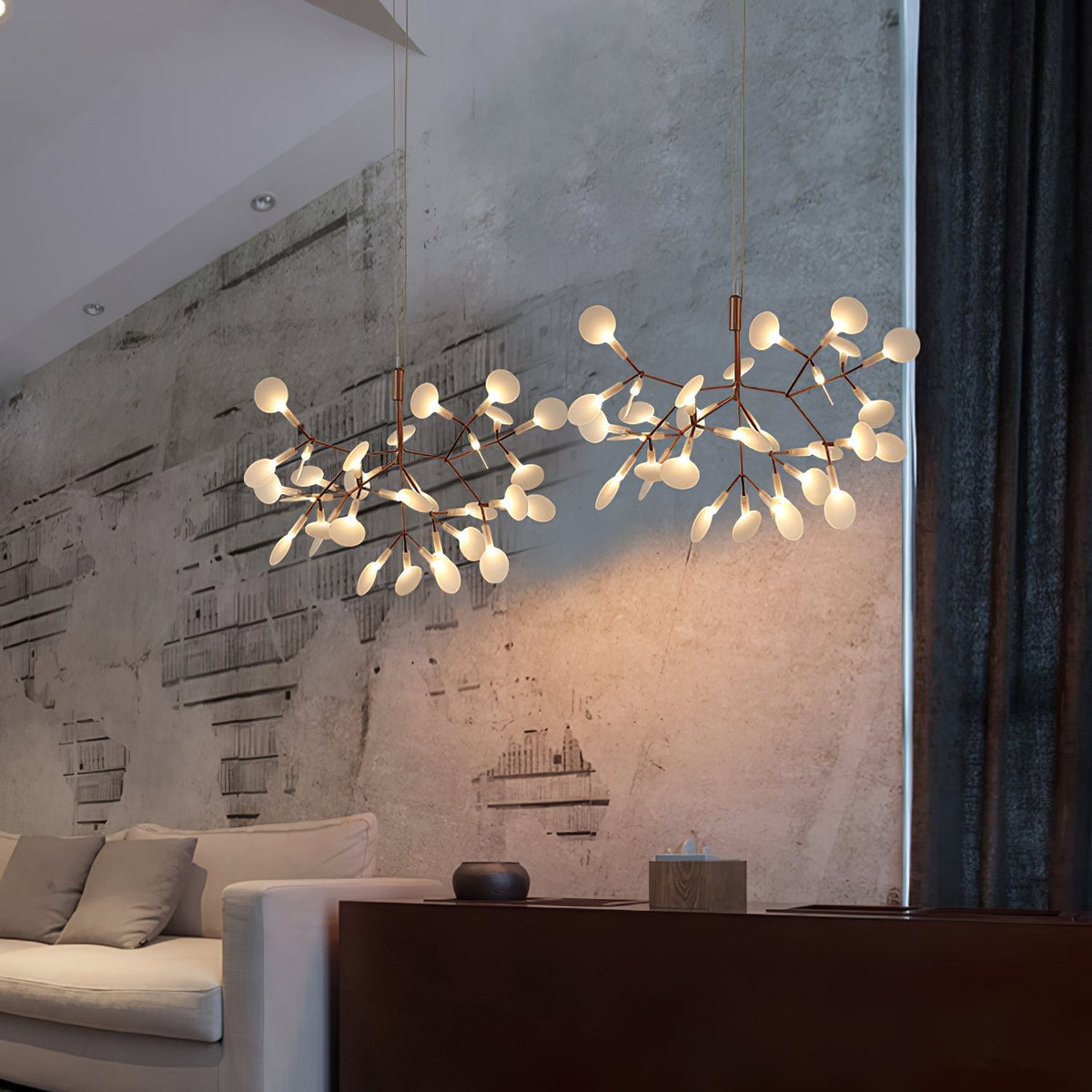Auroreon Kronleuchter Roségold Firefly LED Ast