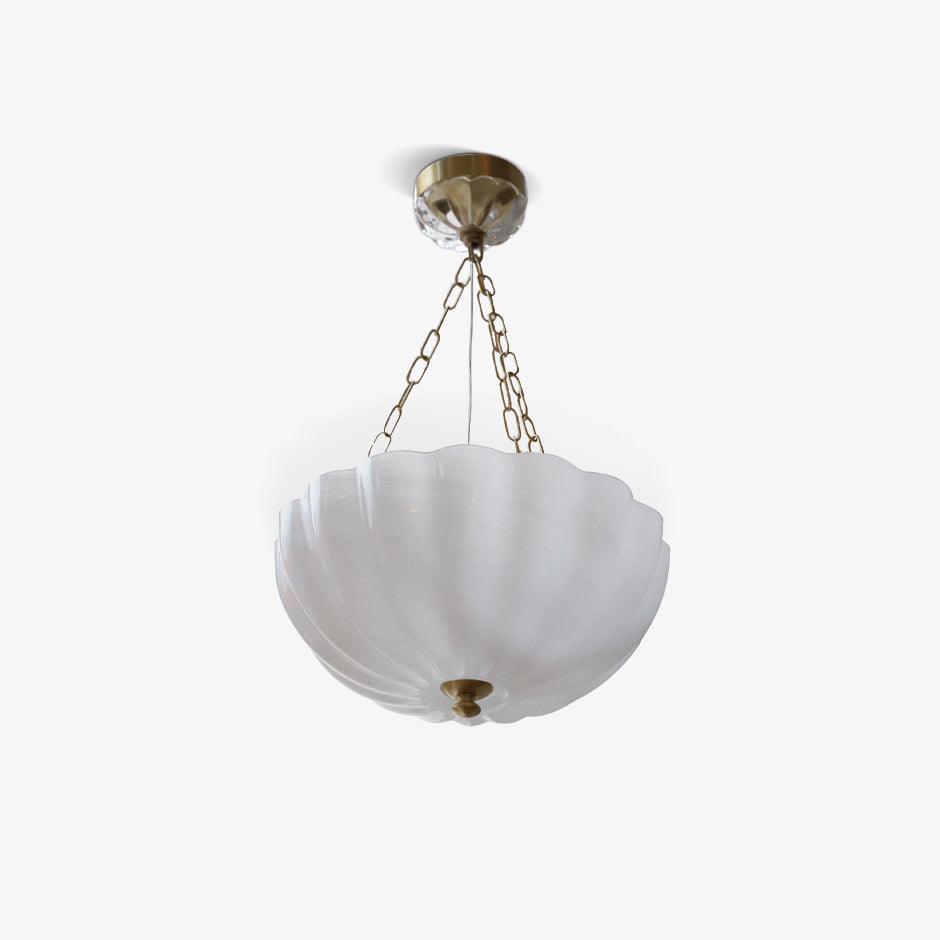 Voriq Kronleuchter Glas-Schale Messing-Kette