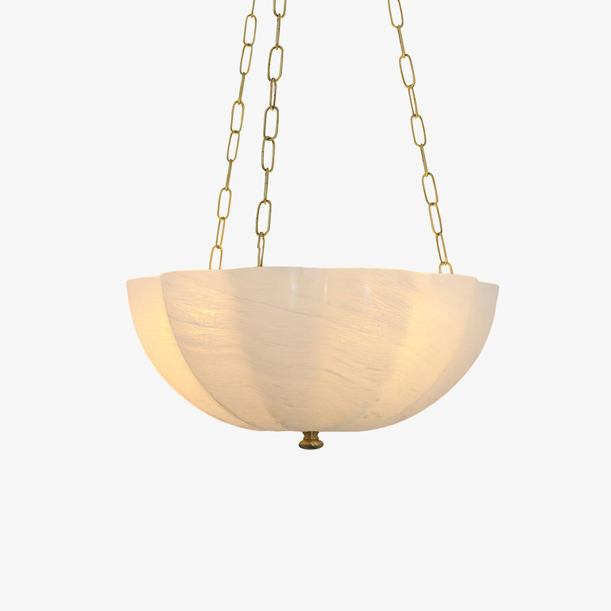 Voriq Kronleuchter Glas-Schale Messing-Kette