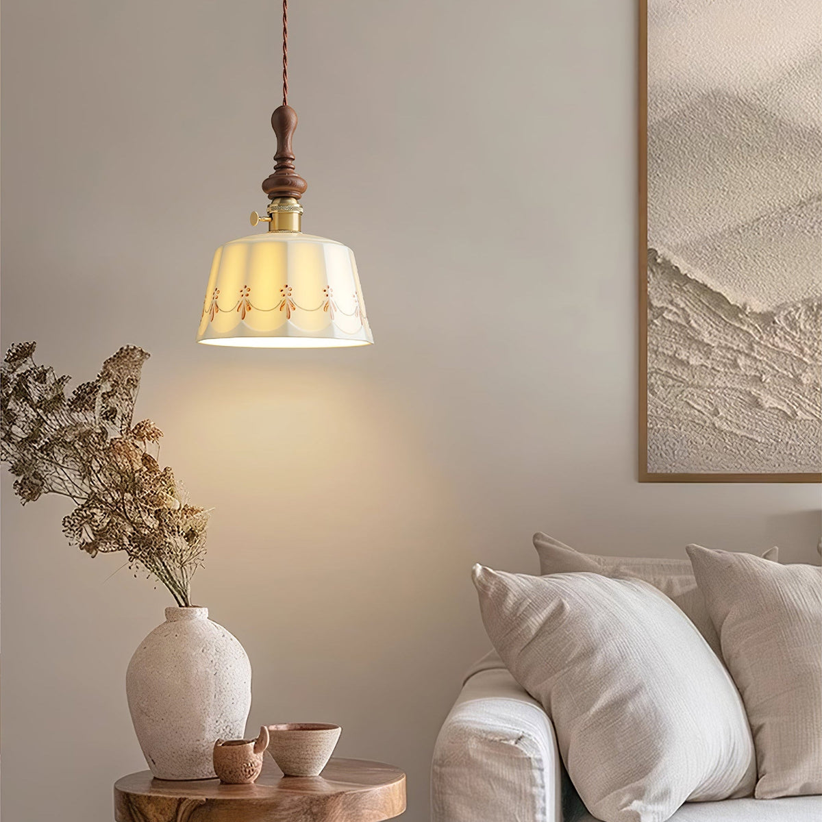 Ceraeyre Vintage Keramik-Pendelleuchte