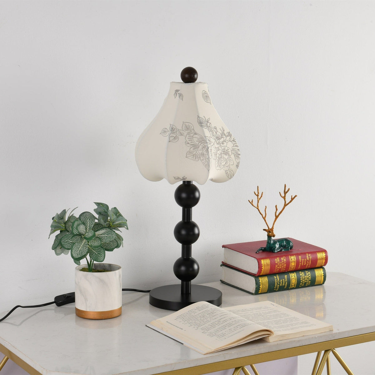 Mirerelle Vintage-Stoff-Tischleuchte