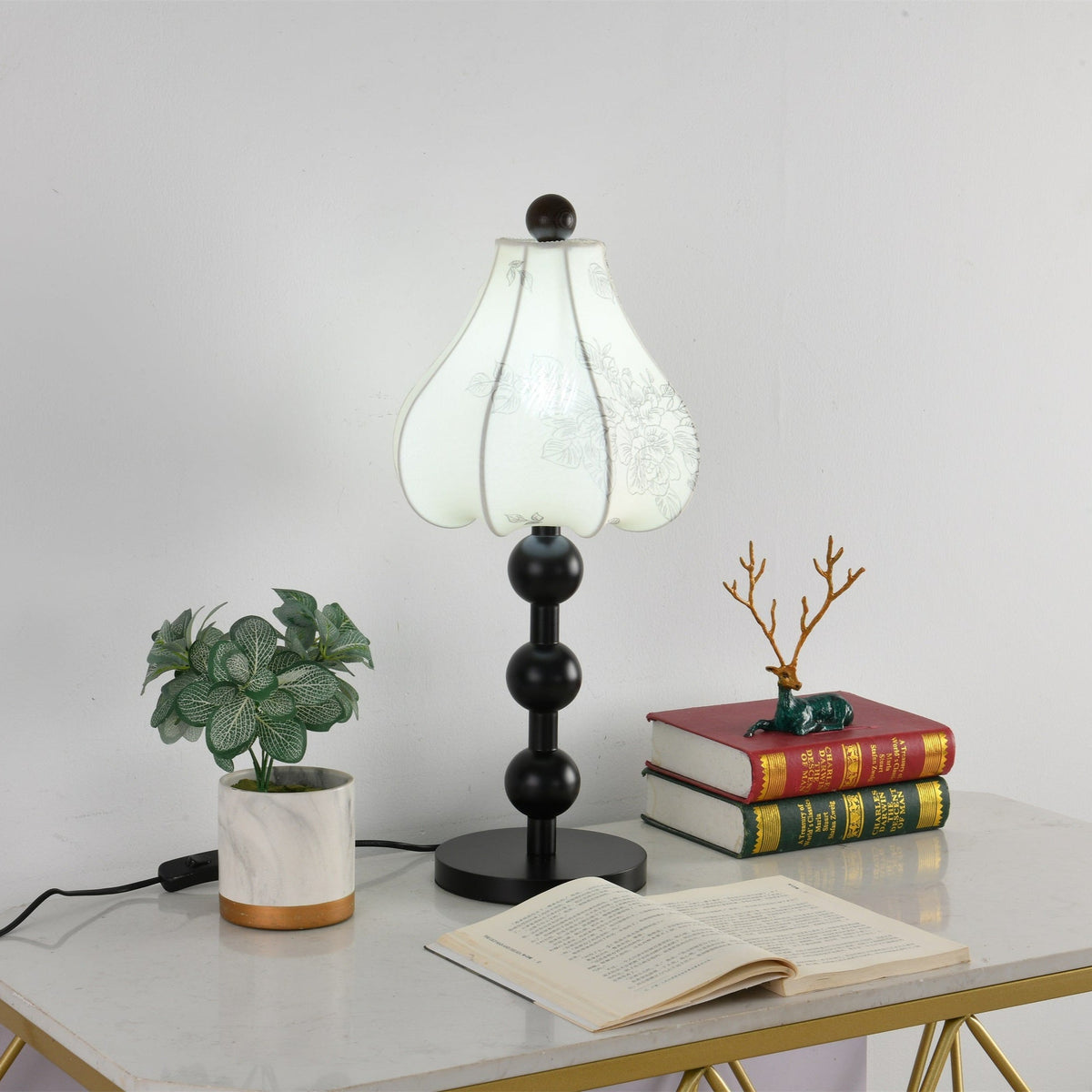 Mirerelle Vintage-Stoff-Tischleuchte