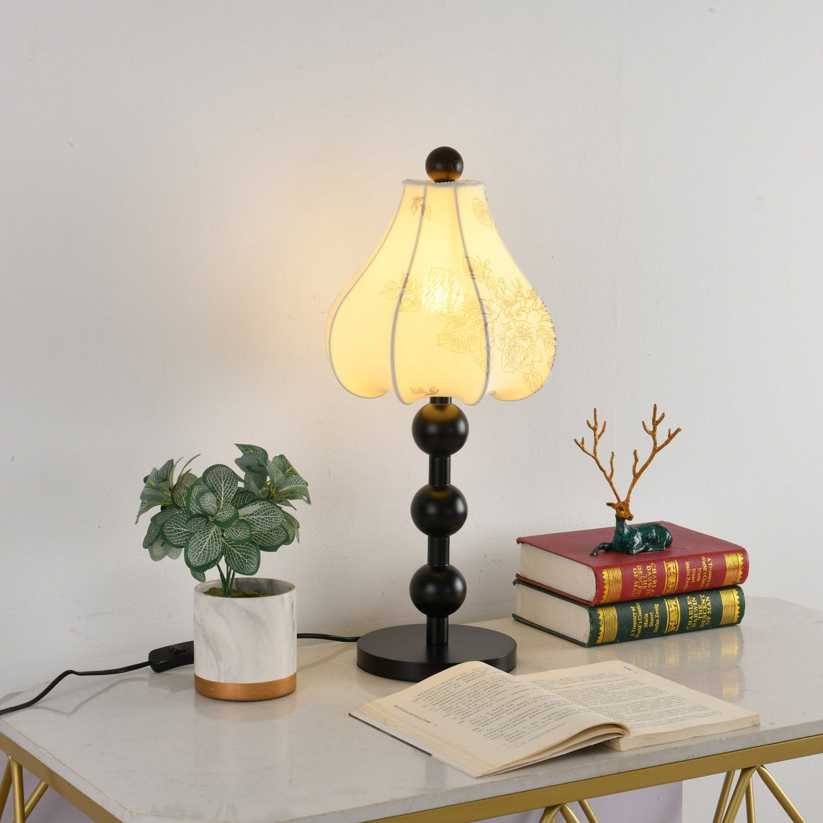 Mirerelle Vintage-Stoff-Tischleuchte