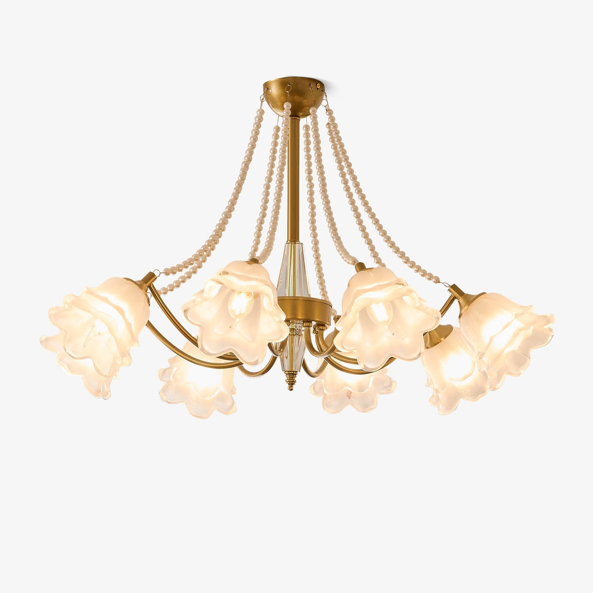 Allirila Traditionelle Eleganz Vintage Bloom Perlen Kronleuchter aus Glas