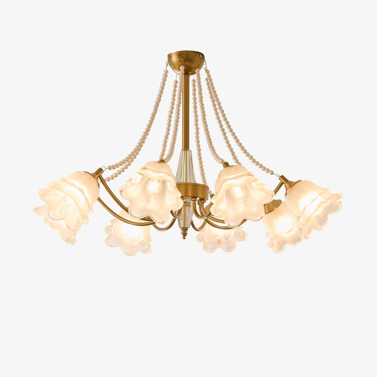 Allirila Traditionelle Eleganz Vintage Bloom Perlen Kronleuchter aus Glas