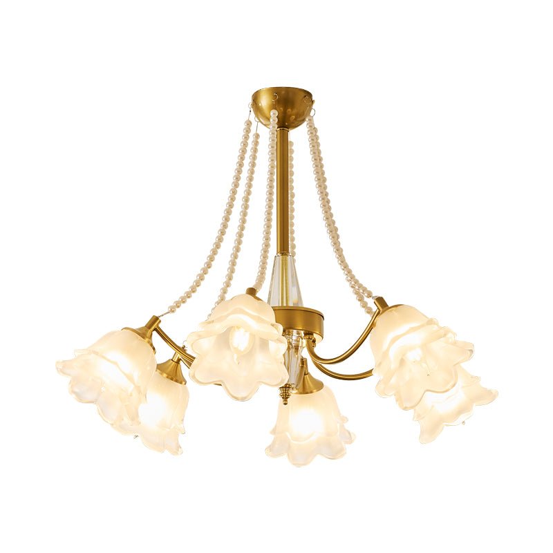 Allirila Traditionelle Eleganz Vintage Bloom Perlen Kronleuchter aus Glas