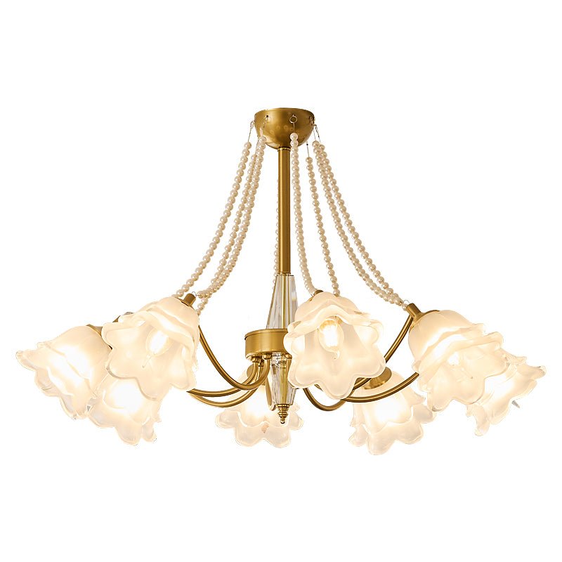 Allirila Traditionelle Eleganz Vintage Bloom Perlen Kronleuchter aus Glas