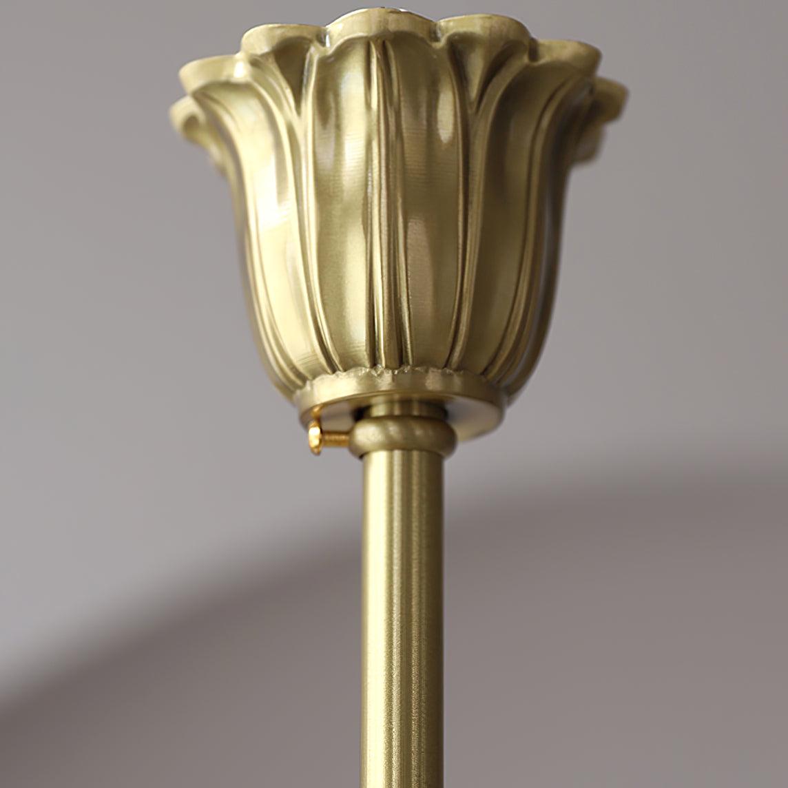 Brenis Kronleuchter Messing Glas Rosenform