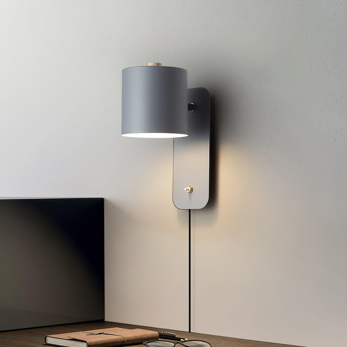 Orelirise Wandleuchte drehbarer Zylinder Macaron-Farben für Schlafzimmer Wohnzimmer
