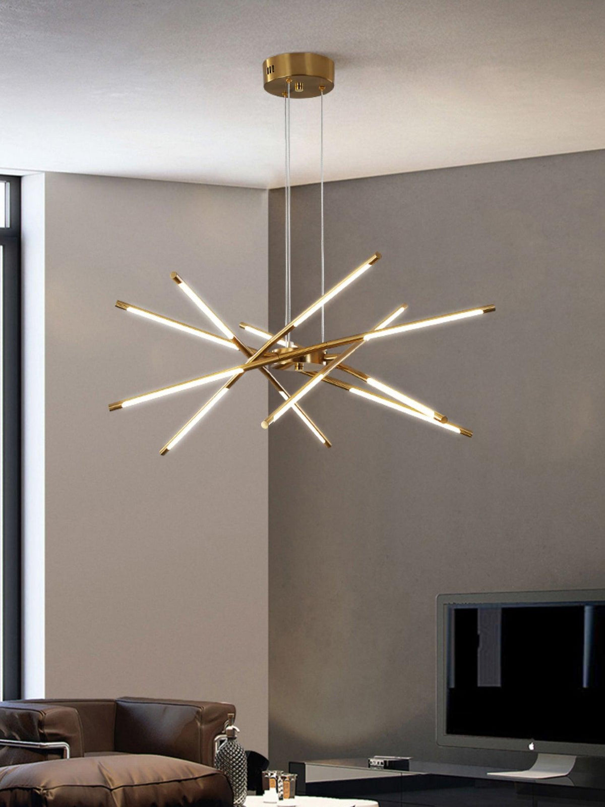 Lumueon Kronleuchter drehbar LED modern