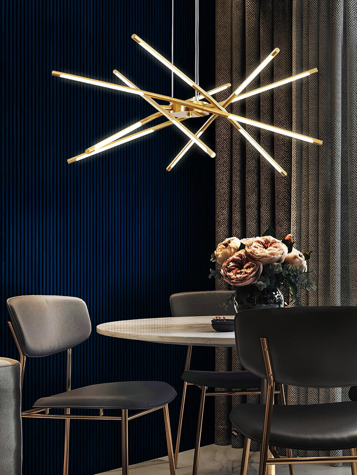 Lumueon Kronleuchter drehbar LED modern