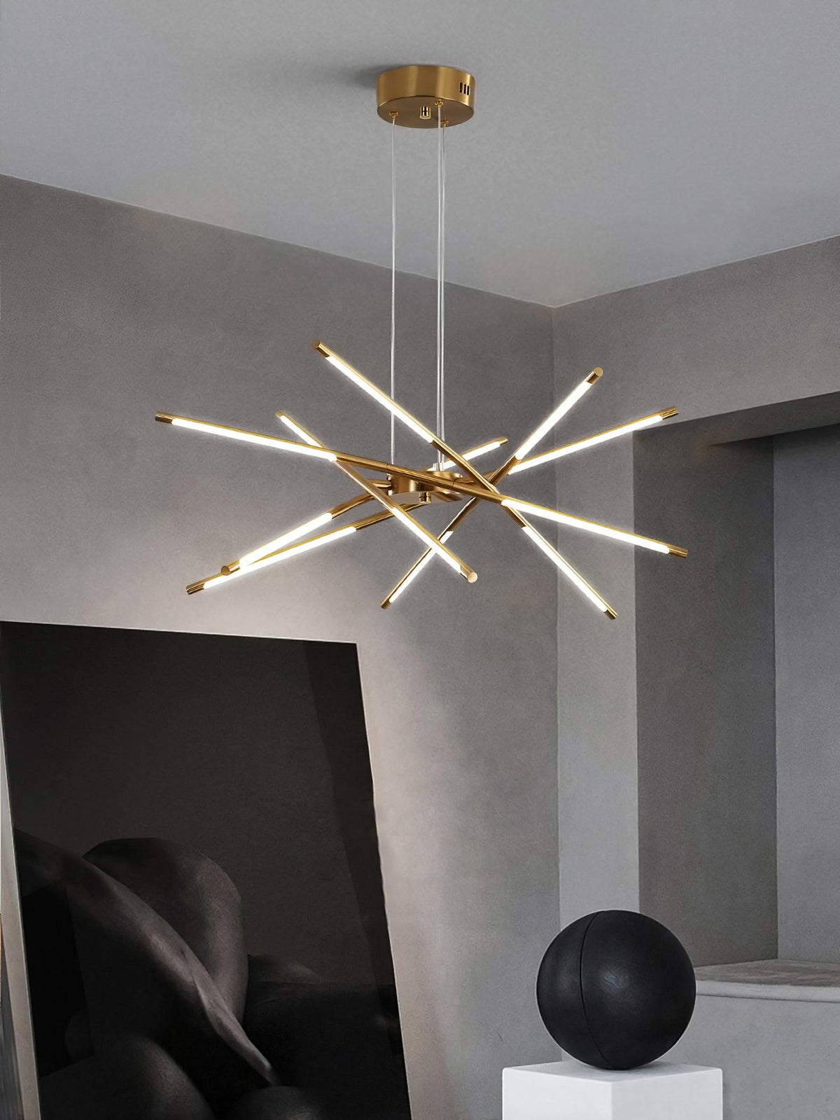 Lumueon Kronleuchter drehbar LED modern