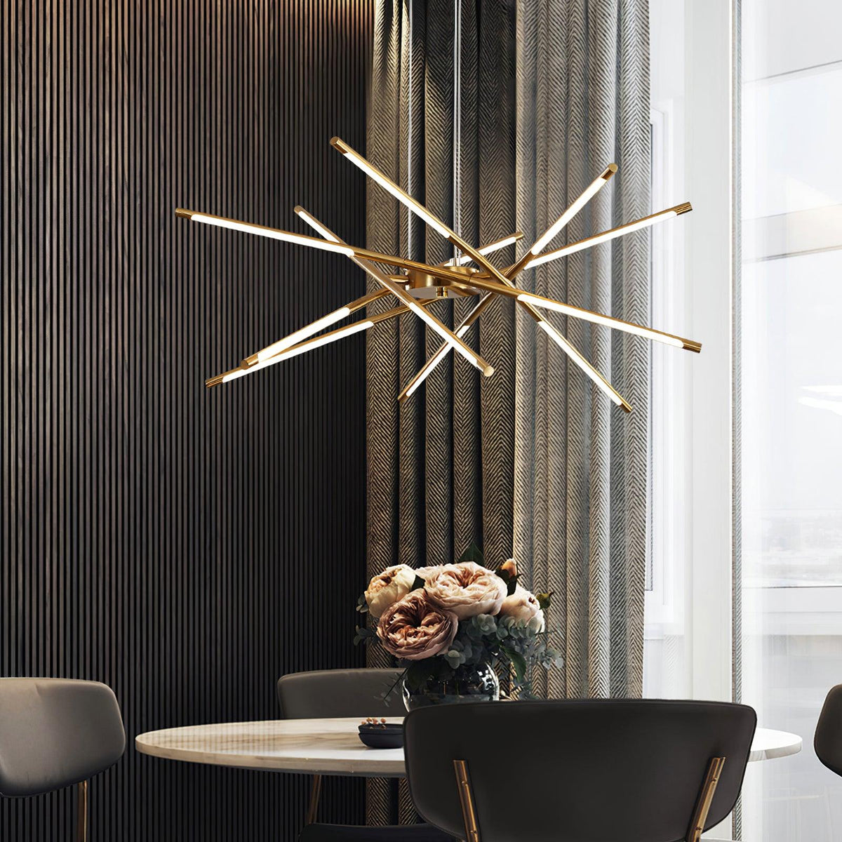 Lumueon Kronleuchter drehbar LED modern