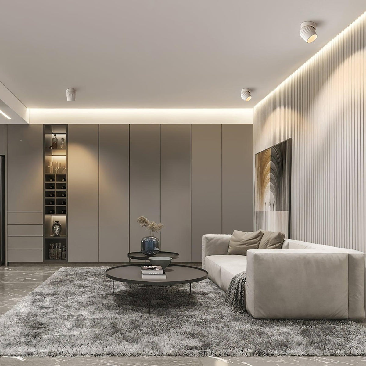 Keveny Decken-Spotlight Aluminium Rippen drehbar minimalistisch