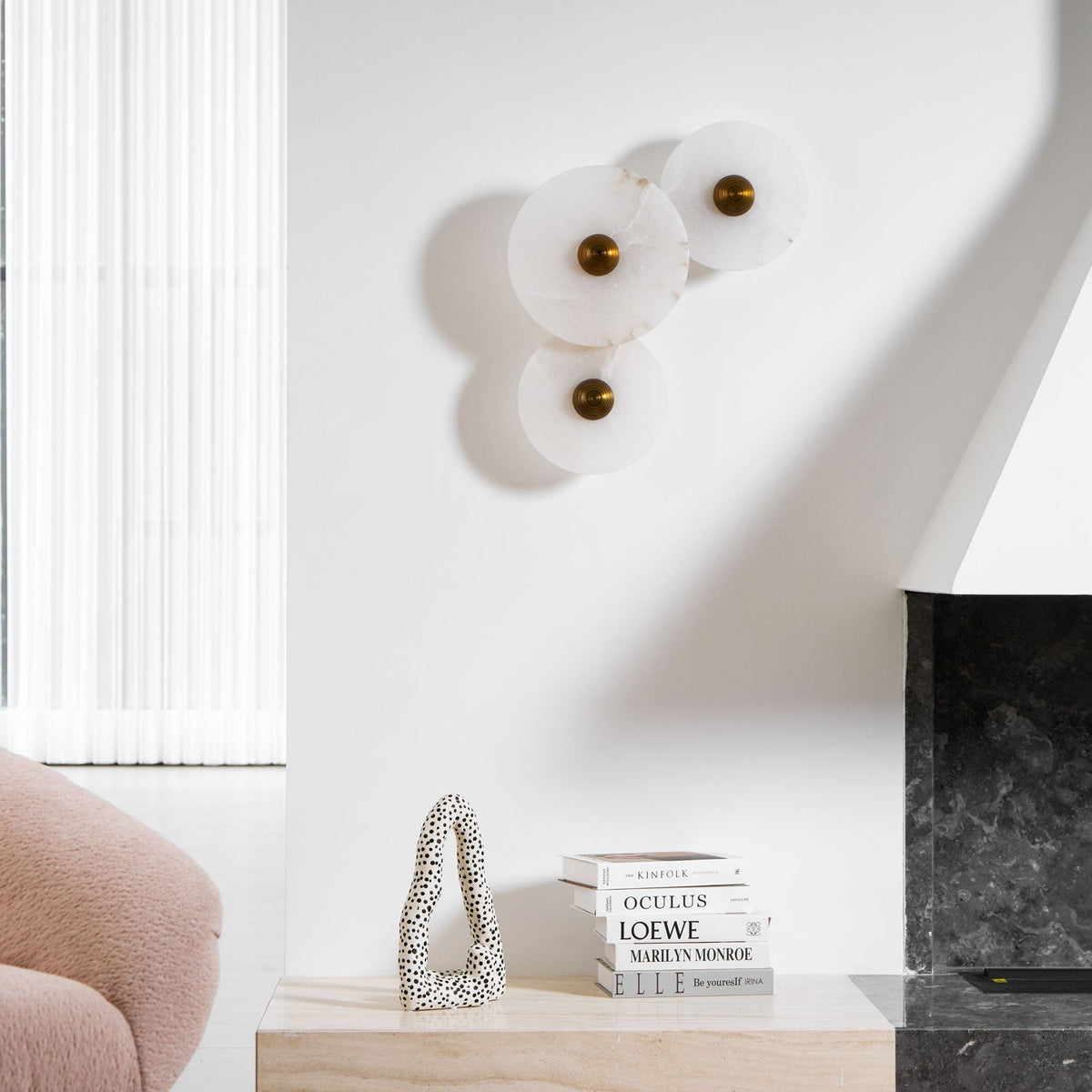 Albireria Minimalistische Alabaster-Deckenleuchte