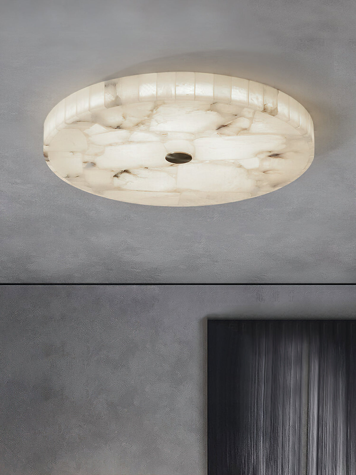 Nivael runde Deckenleuchte aus Alabaster