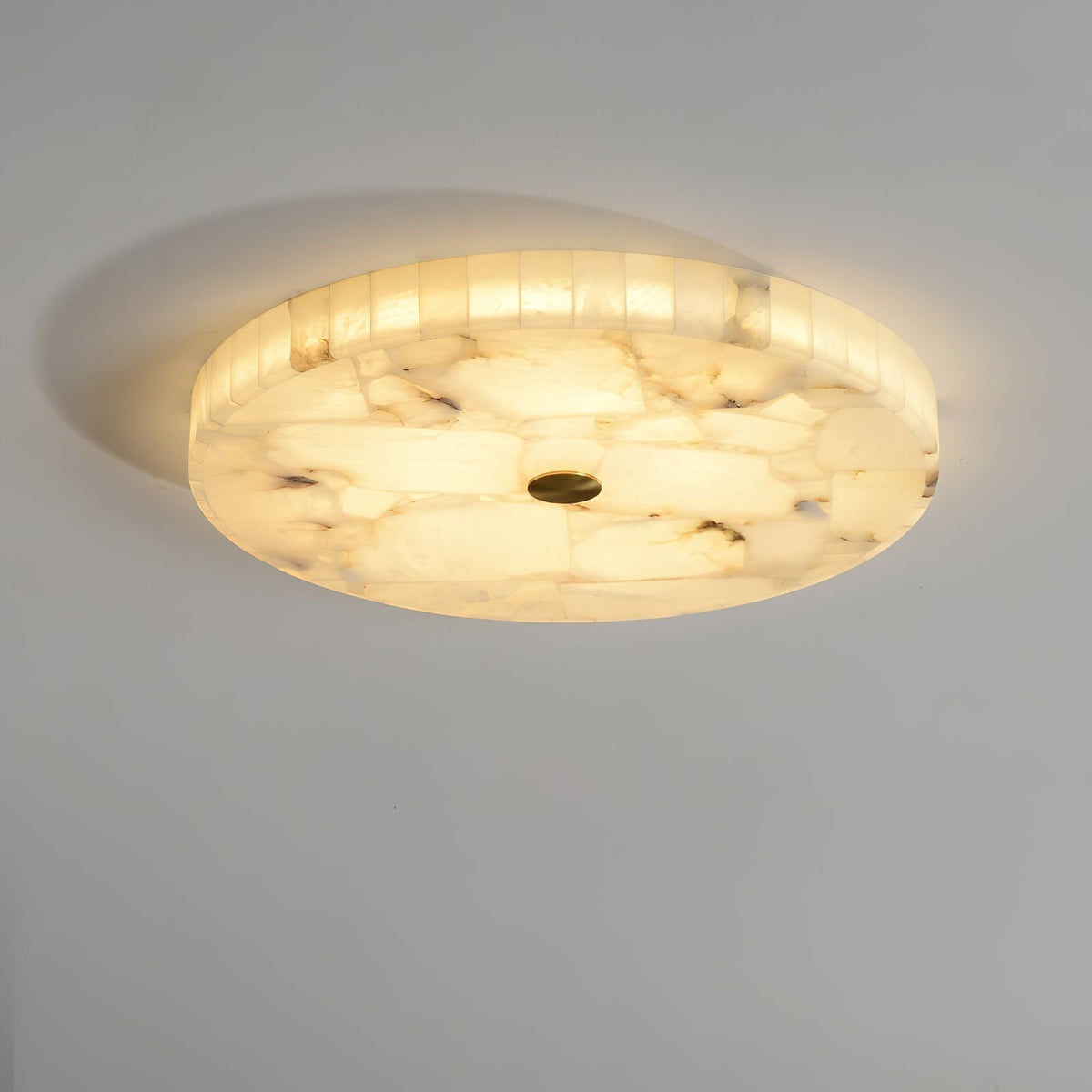Nivael runde Deckenleuchte aus Alabaster