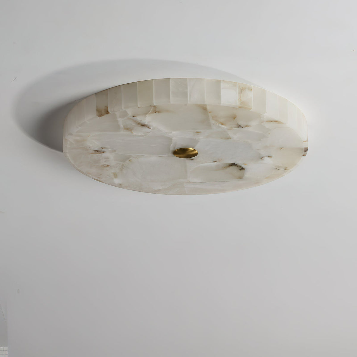 Nivael runde Deckenleuchte aus Alabaster