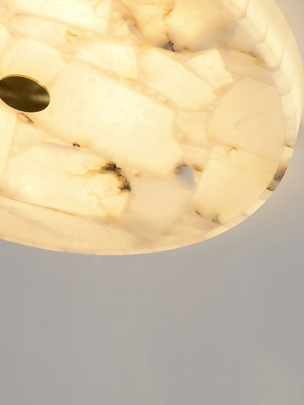 Nivael runde Deckenleuchte aus Alabaster