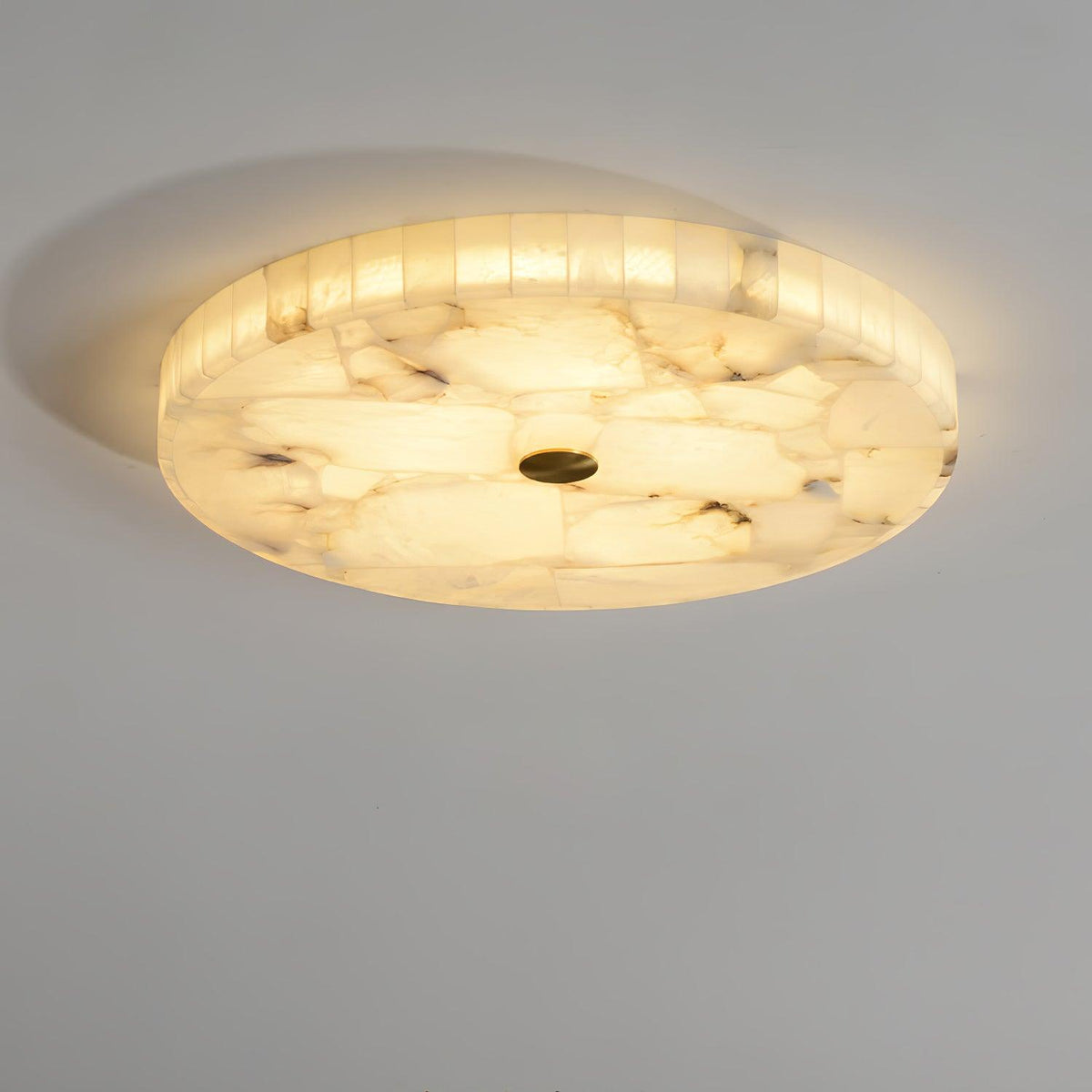 Ciphayra runde Mosaik-Alabaster-Deckenleuchte