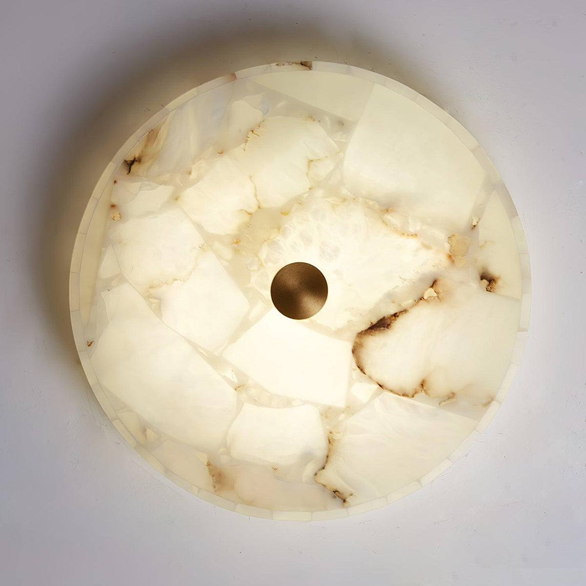 Ciphayra runde Mosaik-Alabaster-Deckenleuchte