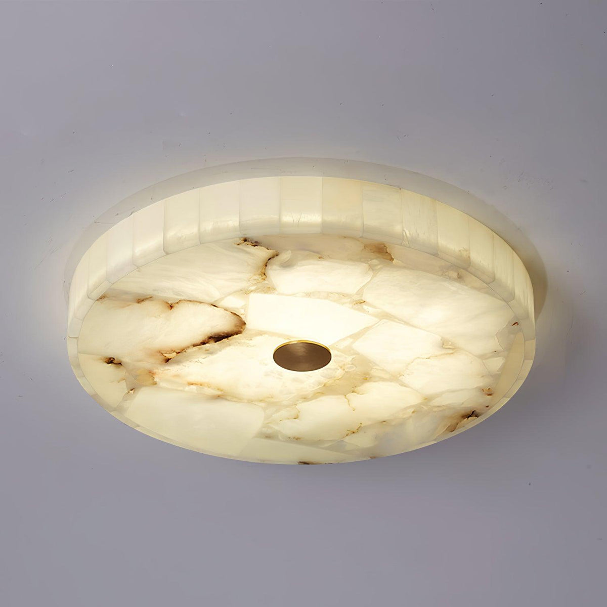 Ciphayra runde Mosaik-Alabaster-Deckenleuchte