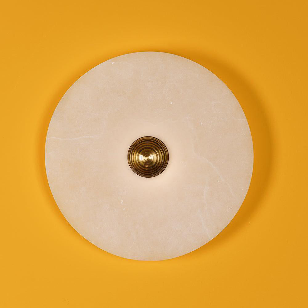 Apollo runde Wandleuchte aus Alabaster