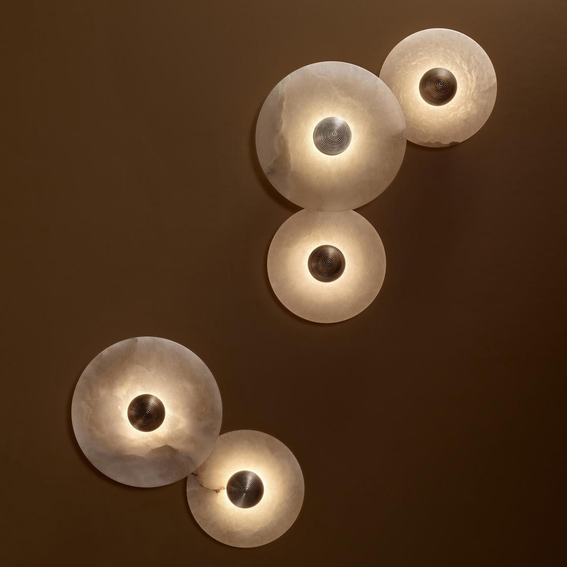 Apollo runde Wandleuchte aus Alabaster