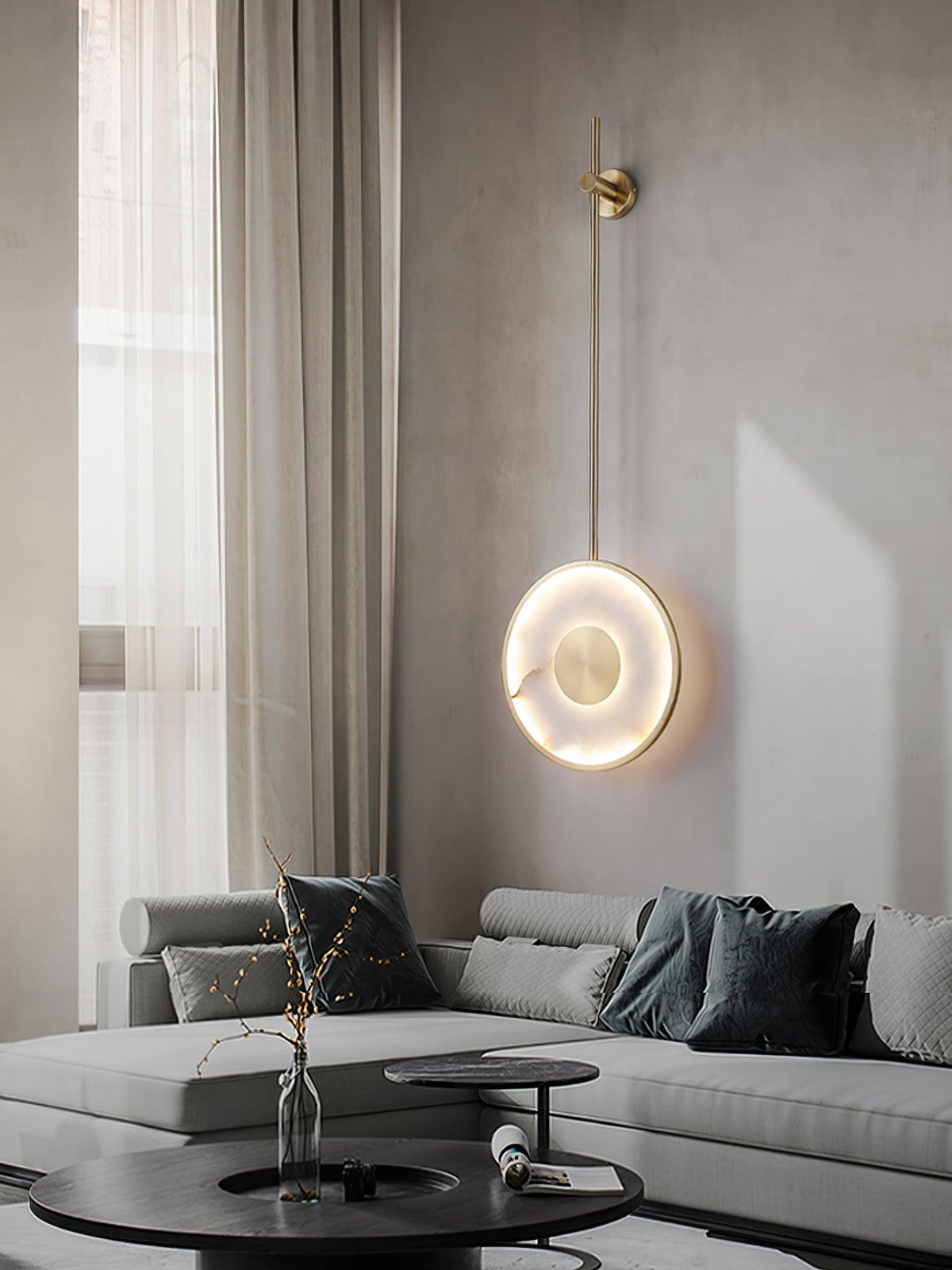 Nivirina Minimalistische Pendelleuchte aus Alabaster