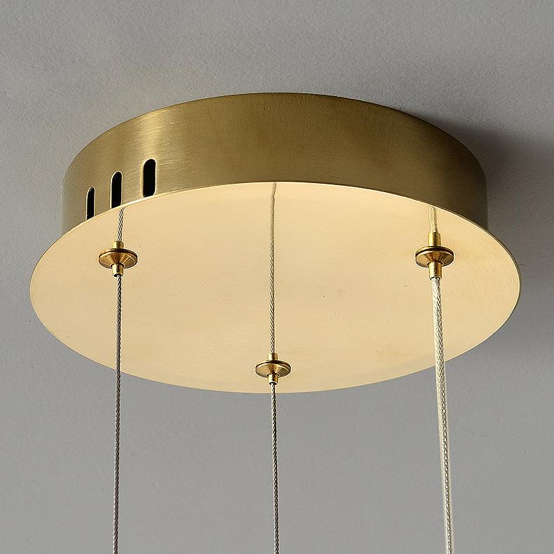 Cyrereon Kronleuchter Rundring Kristall Gold LED