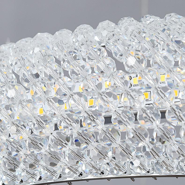 Cyrereon Kronleuchter Rundring Kristall Gold LED