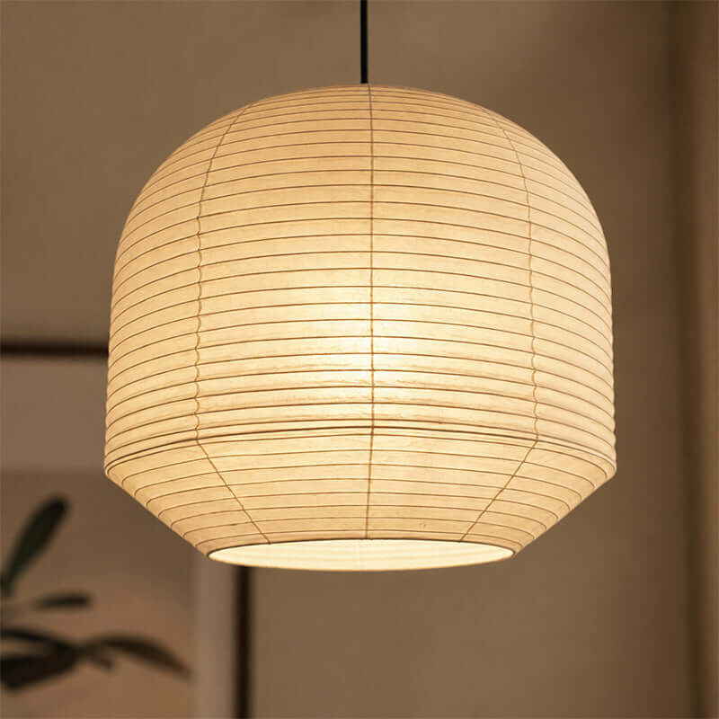 Rounded Pendelleuchte aus Maulbeerpapier