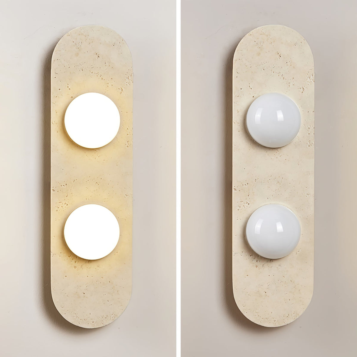 Zasoliel Minimalistische Travertin-Wandleuchte in Gelb