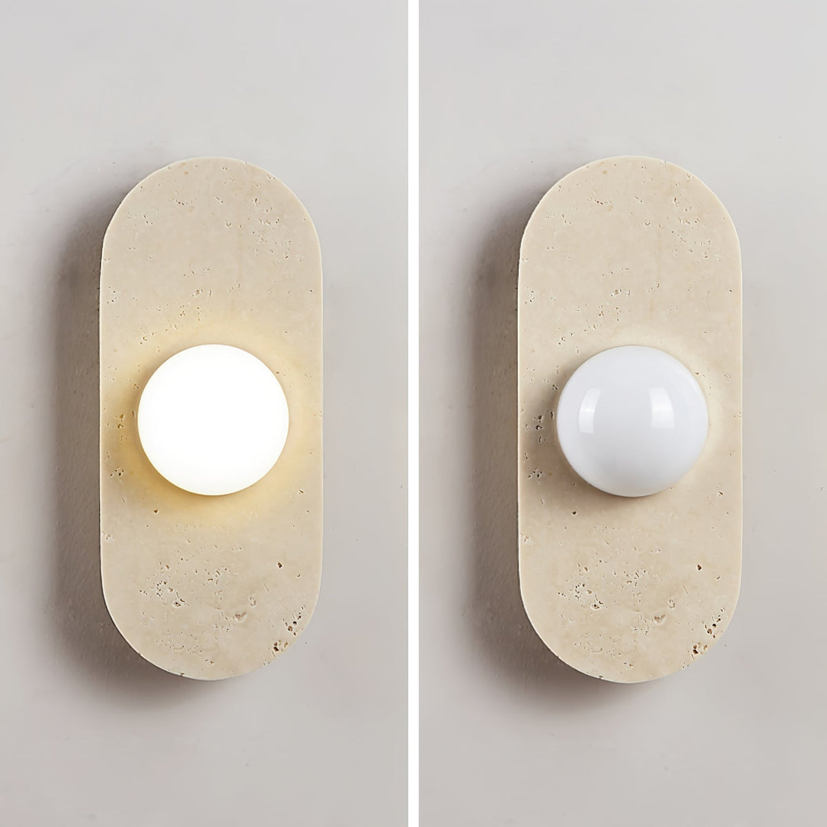 Zasoliel Minimalistische Travertin-Wandleuchte in Gelb