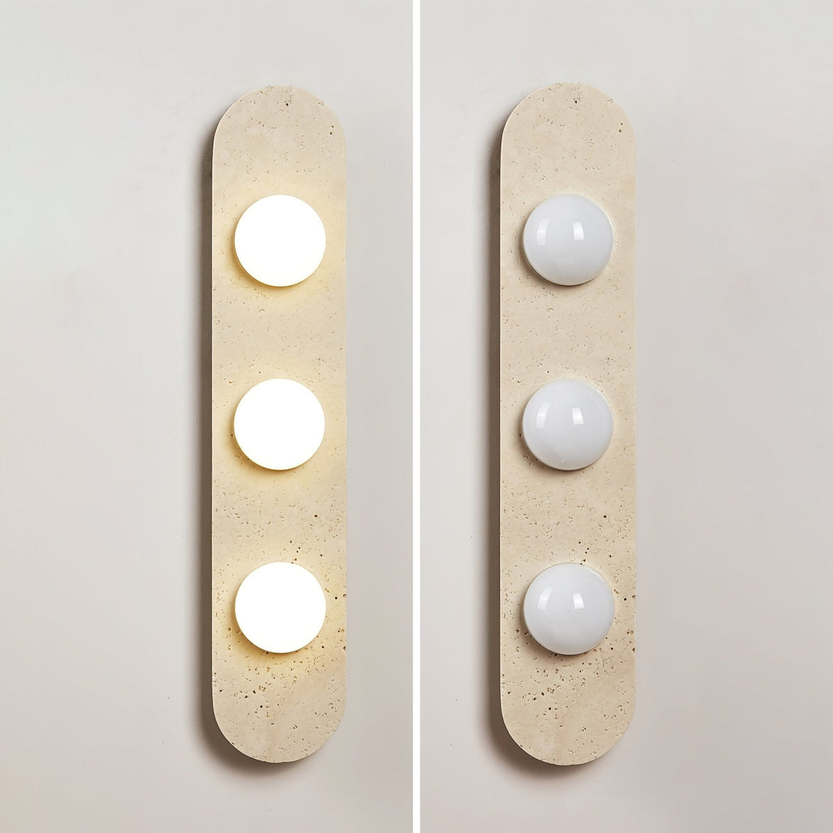 Zasoliel Minimalistische Travertin-Wandleuchte in Gelb