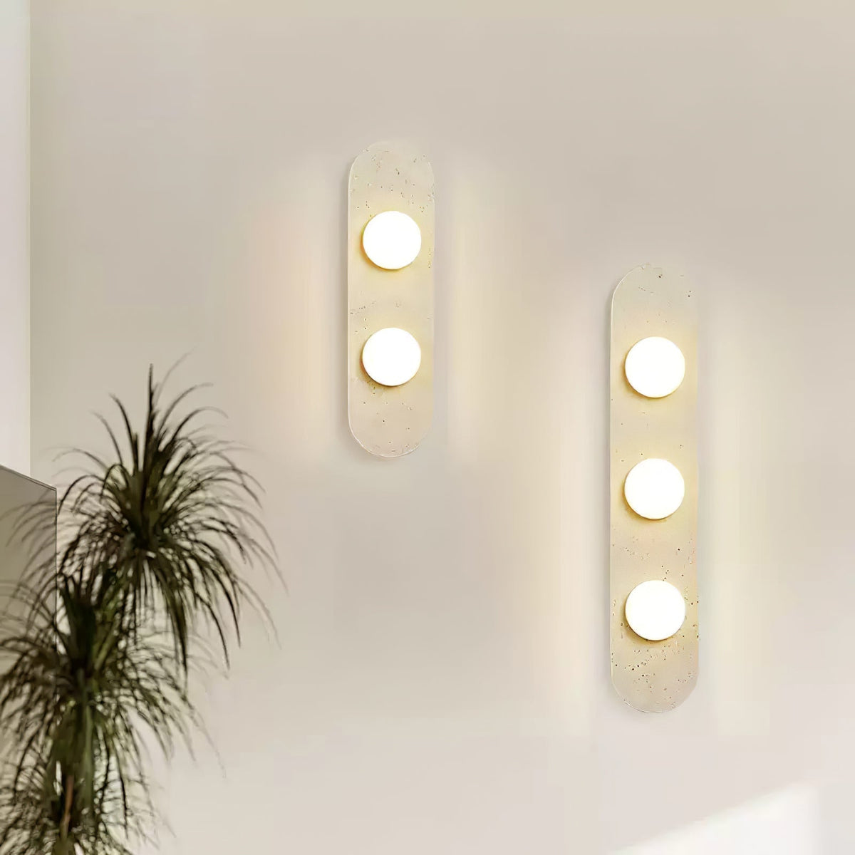 Zasoliel Minimalistische Travertin-Wandleuchte in Gelb