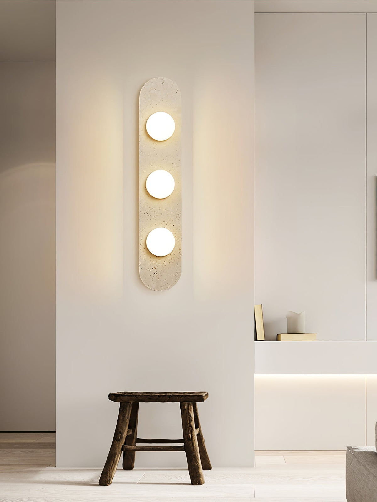 Zasoliel Minimalistische Travertin-Wandleuchte in Gelb