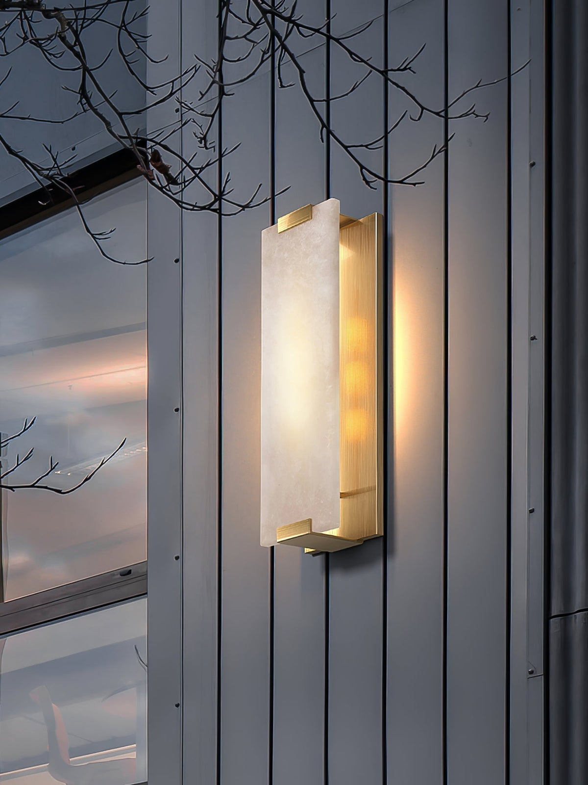 Velen Wandleuchte aus Alabaster mit Rücklicht Panel