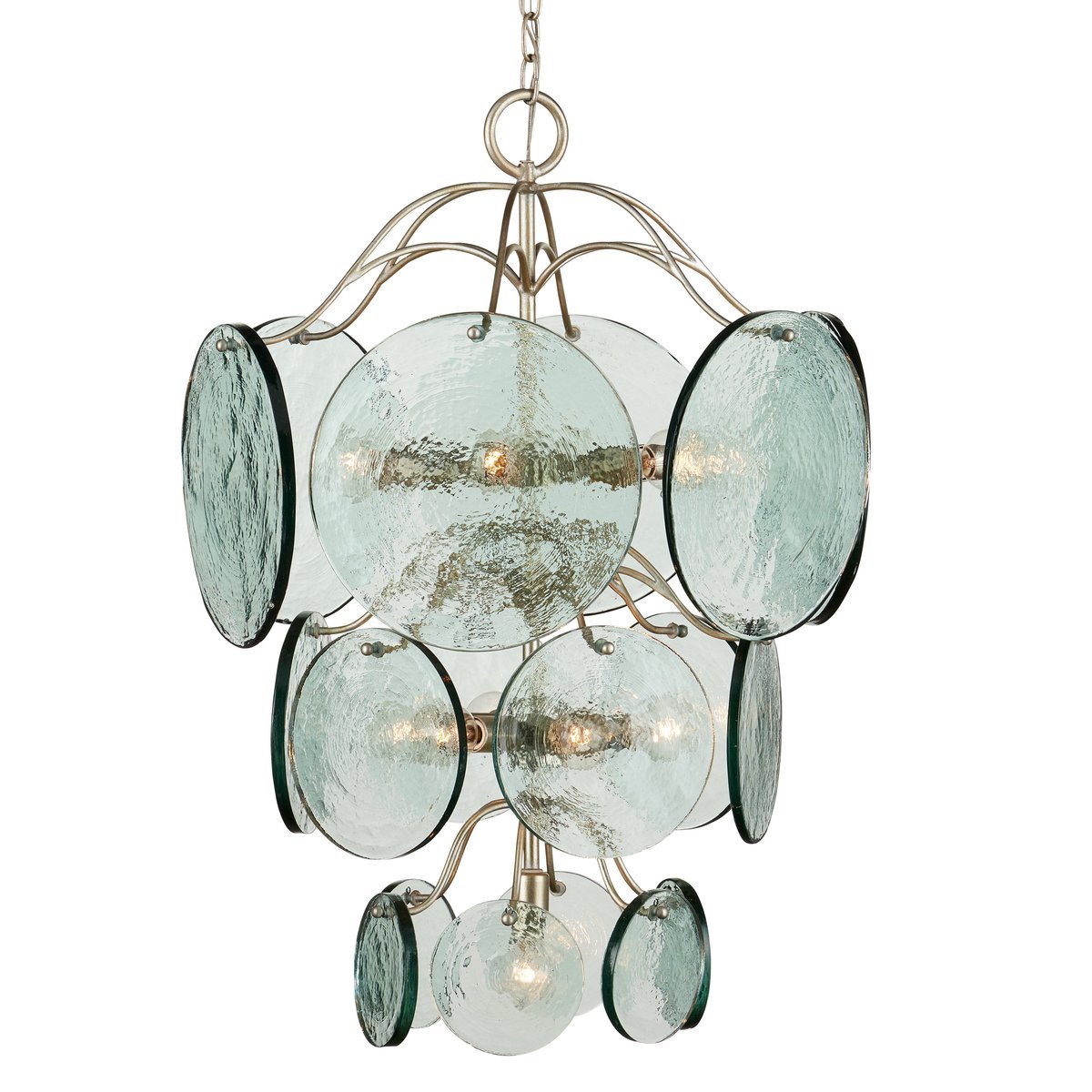 Celeora Kronleuchter Rovigo aus recyceltem Glas mit fließendem Design