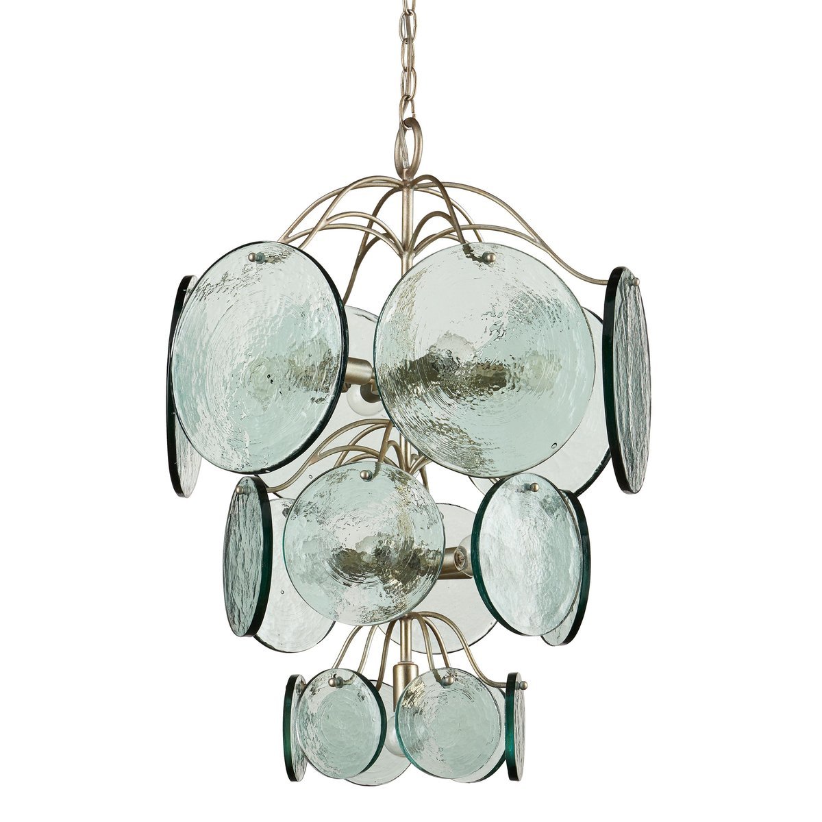 Celeora Kronleuchter Rovigo aus recyceltem Glas mit fließendem Design