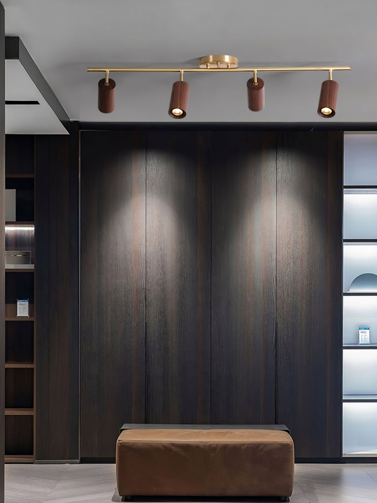 Usolila zeitgenössische minimalistische Deckenleuchte aus Holz