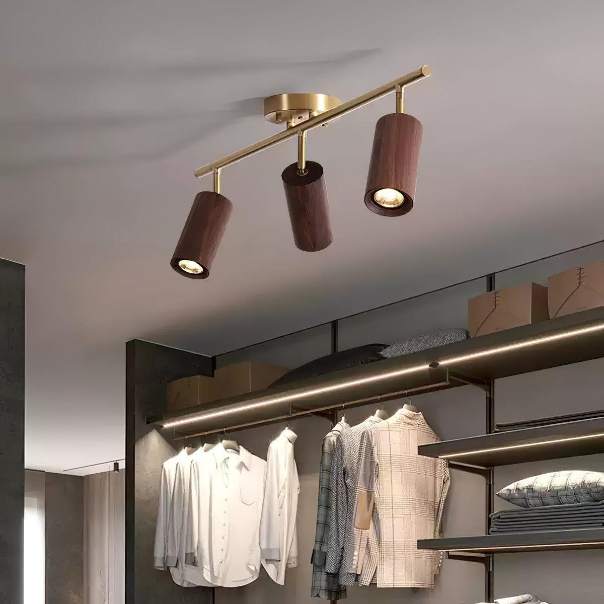 Usolila zeitgenössische minimalistische Deckenleuchte aus Holz