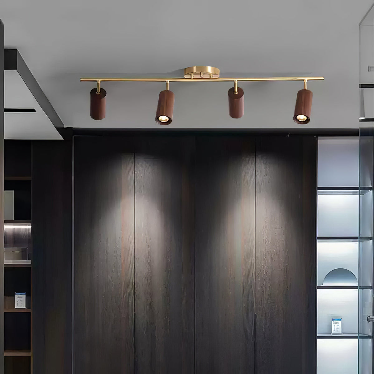 Usolila zeitgenössische minimalistische Deckenleuchte aus Holz