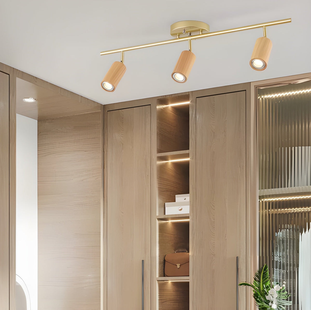 Usolila zeitgenössische minimalistische Deckenleuchte aus Holz