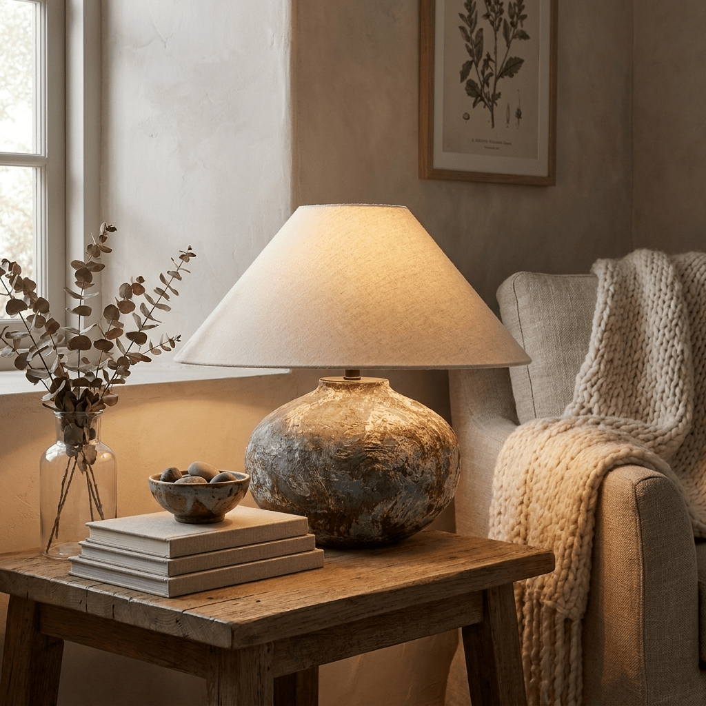 Odrielle Distressed Keramik Tischleuchte