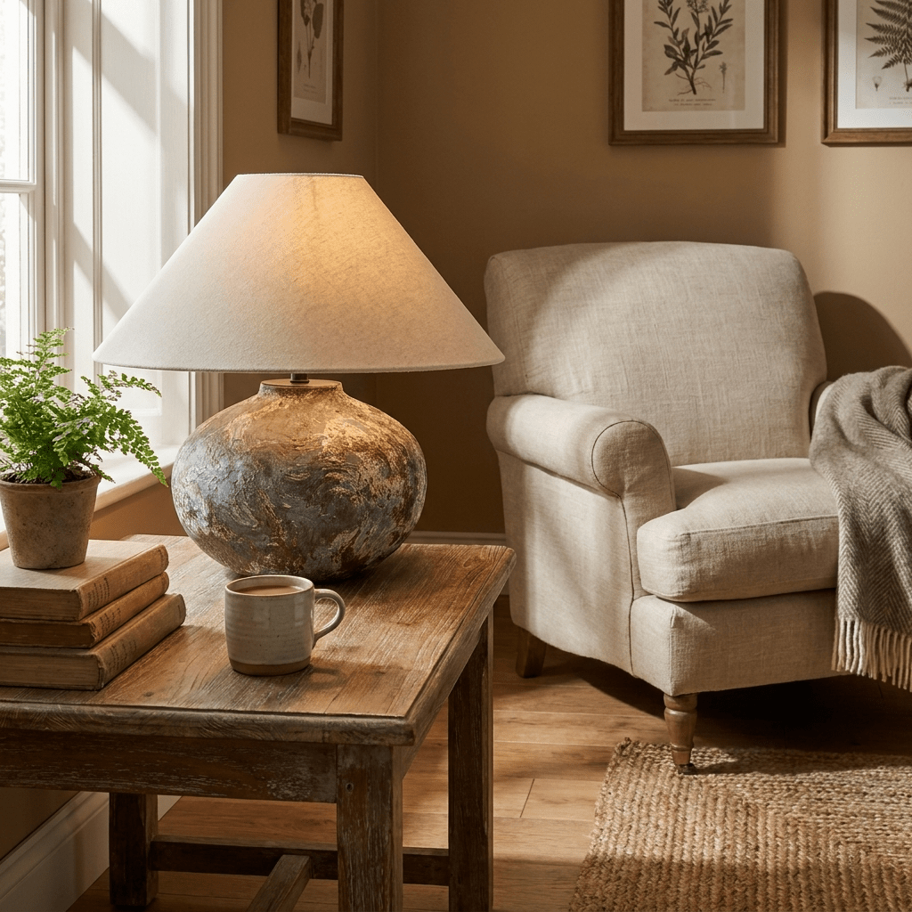 Odrielle Distressed Keramik Tischleuchte