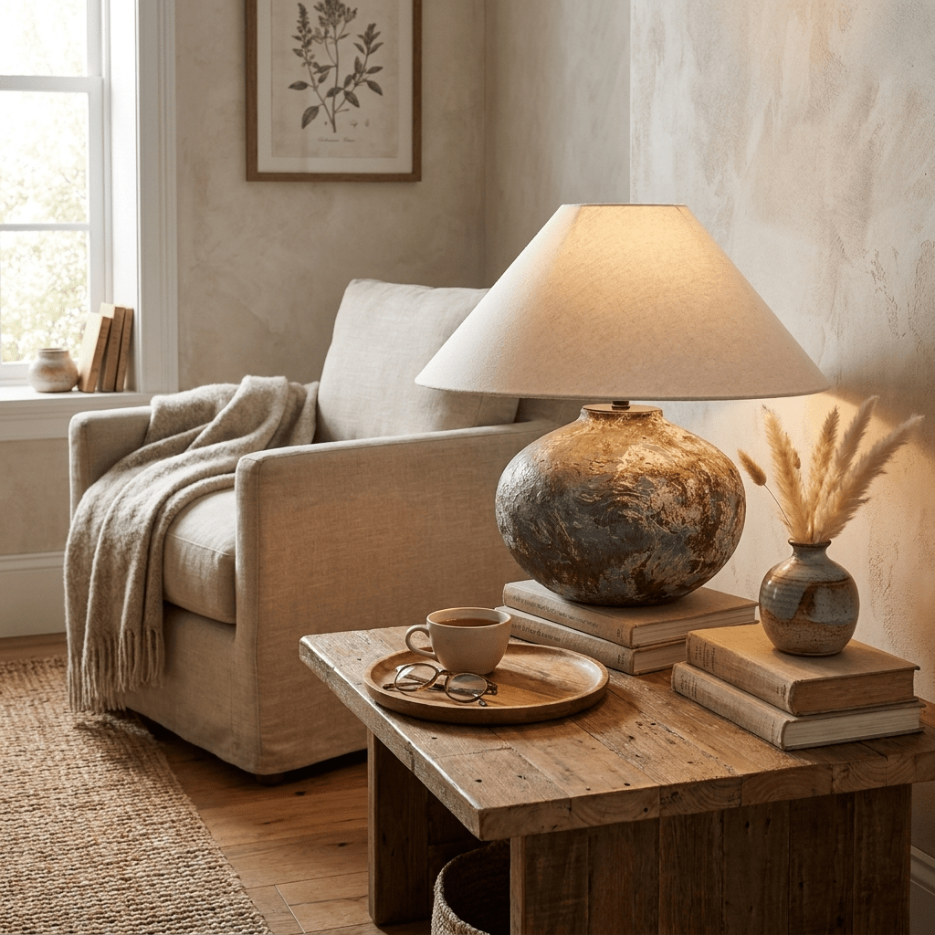 Odrielle Distressed Keramik Tischleuchte