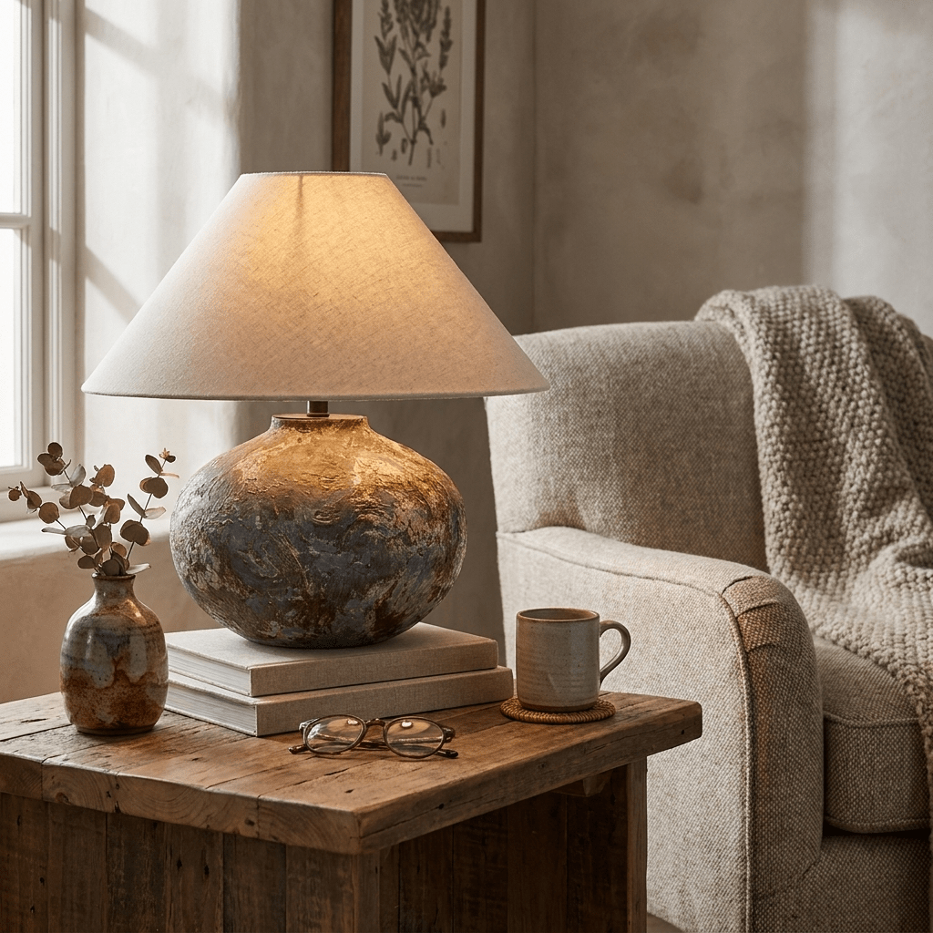 Odrielle Distressed Keramik Tischleuchte