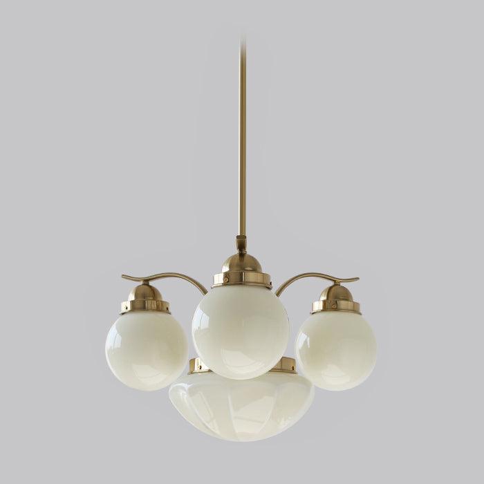 Ririxon Kronleuchter Retro Chic Kugel Weiß Glas